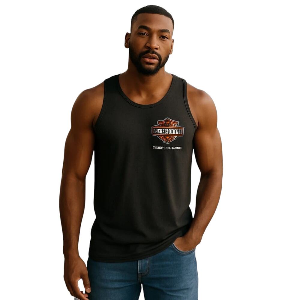 FTH Harley Davison Motor Cycles Krabi Thailand Black Tank  Cotton Men's Size‎ XL